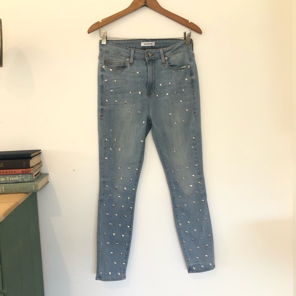 Good American Good Legs Heart Studded Jeans 8/29 26X26 skinny - Picture 2 of 13
